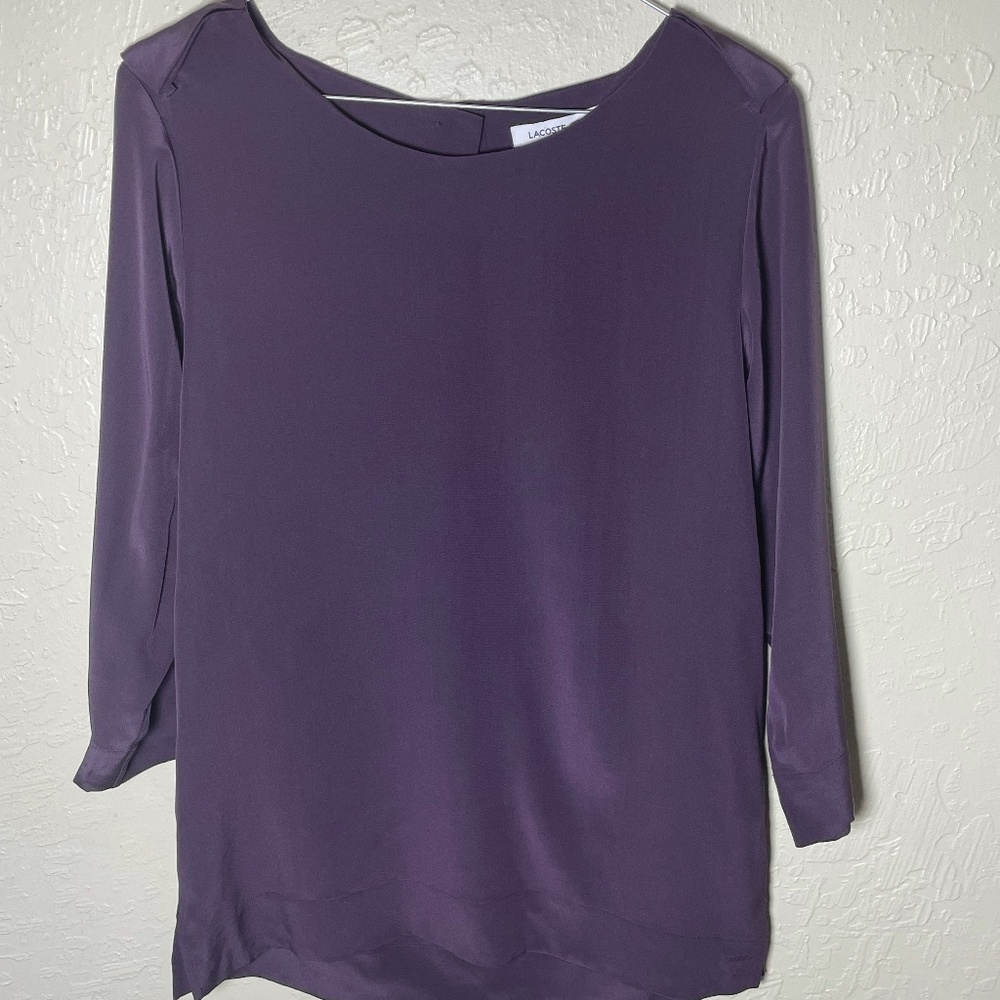 Lacoste NWT 100% Silk blouse 3/4 Sleeve